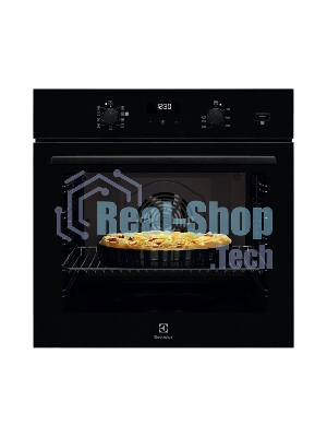 Встраиваемый духовой шкаф с паром Electrolux EOD5F71Z 60 см, каталитическая очистка, 72 л, 8 режимов, черный, направляющие проволочные + телескопические (1 уровень)