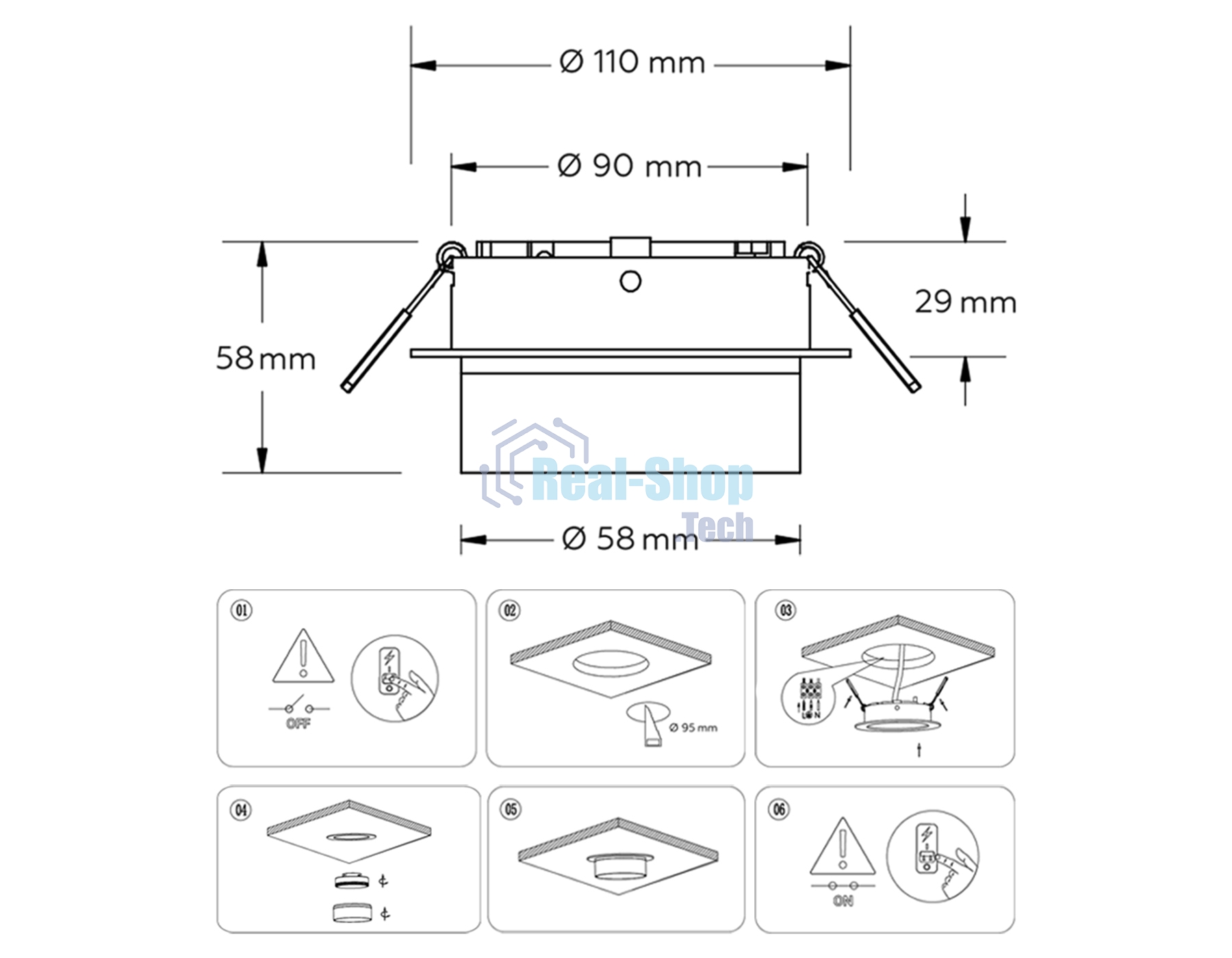 Светильник Ambrella light TN5212 WH белый GX53 D110*58