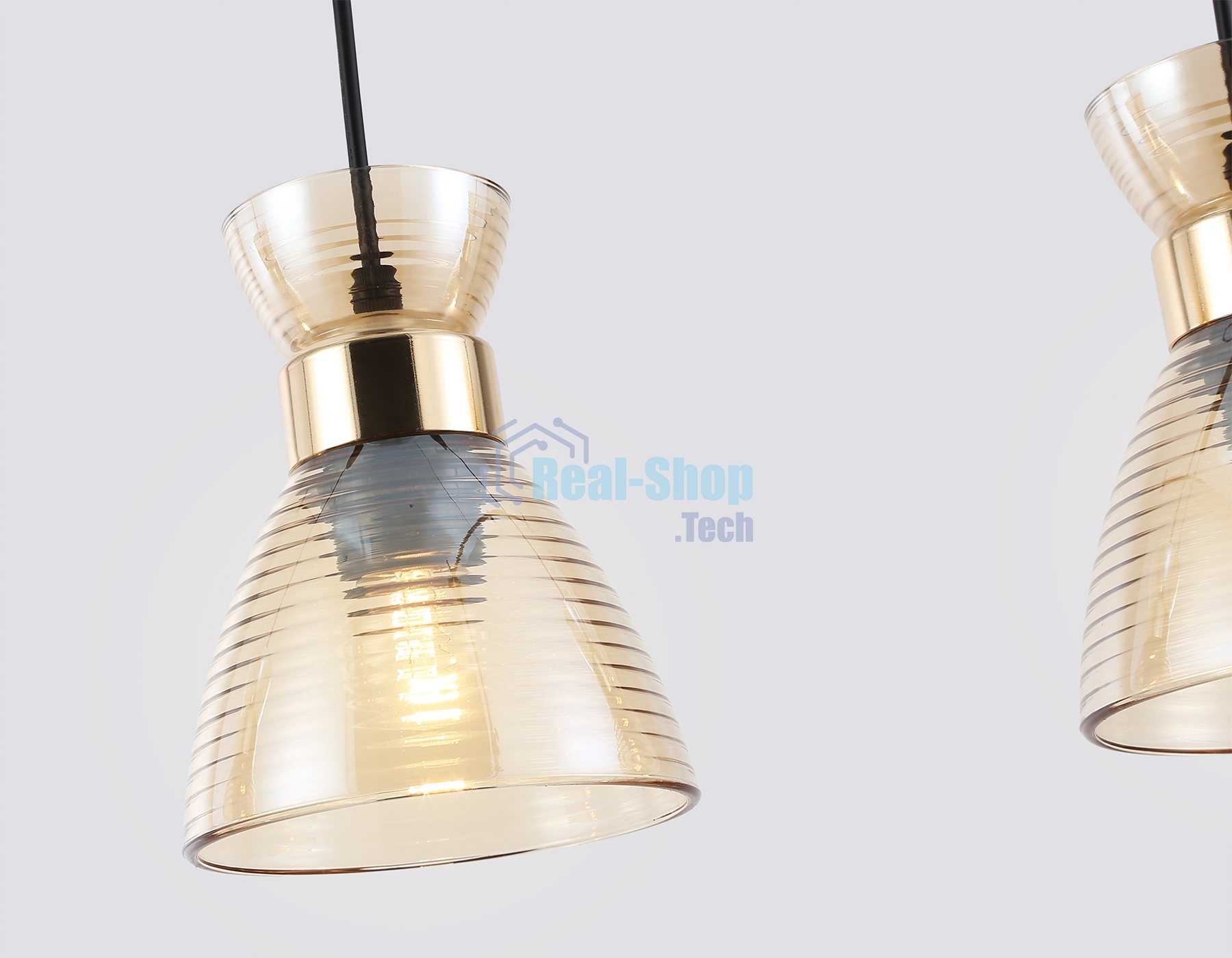 Светильник Ambrella light TR3404/3 BK/FGD/TI черный/золото/янтарь E27/3 max 60W 550*135*1000