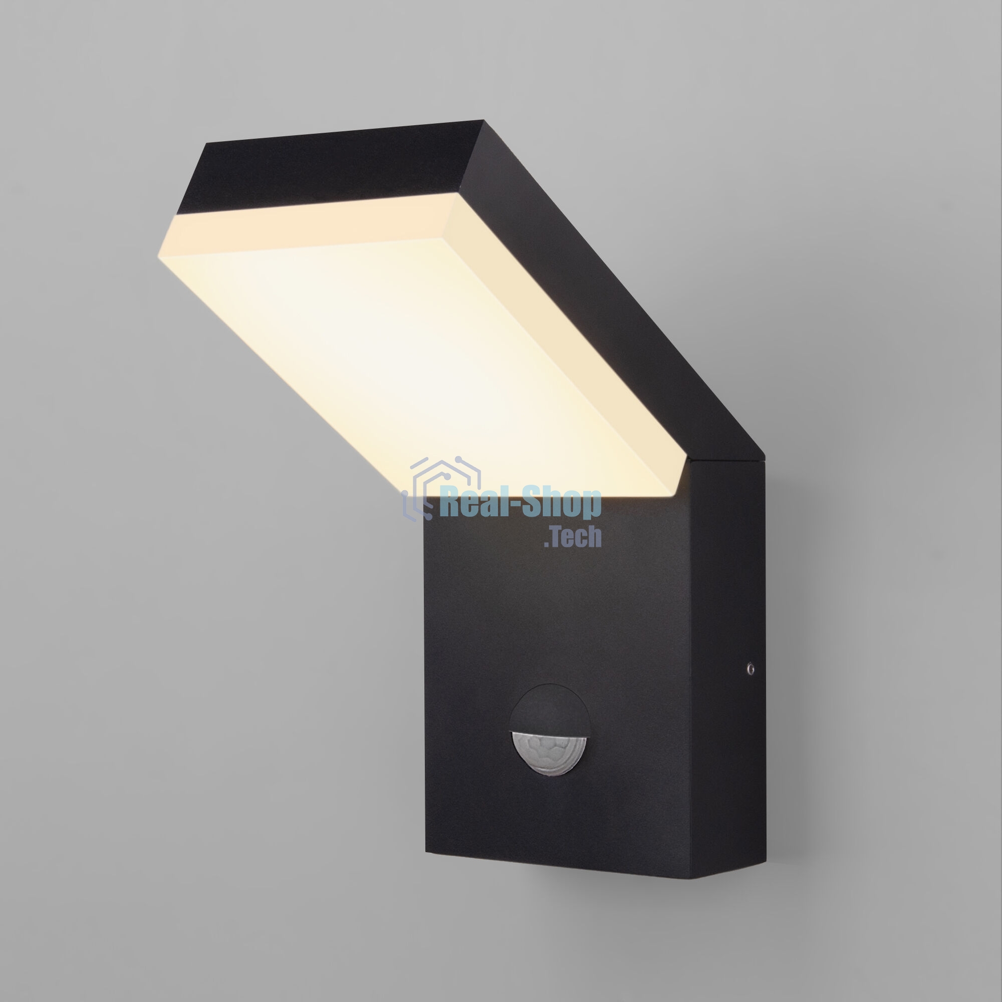 1541 TECHNO LED / Светильник садово-парковый со светодиодами с датчиком движения 3000K чёрный