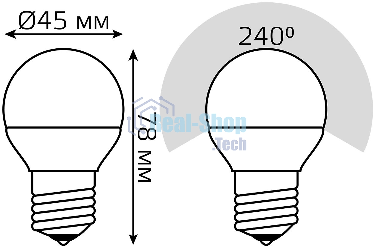 Лампа светодиодная Gauss LED Globe 7Вт E27 4100К step diммable (диммир.)