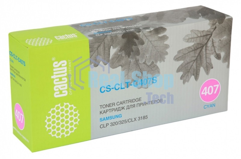 Картридж лазерный Cactus CS-CLT-C407S голубой (1000 стр.) для Samsung CLP320/320n/325/CLX3185/3185n/3185fn