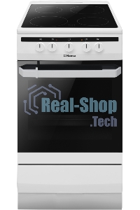 Плита электрическая Hansa FCCW54002 белый, конфорок 4 шт, духовка 68 л, 50 см x 85 см x 60 см