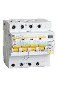 Выключатель автоматический дифференциального тока 4п C 16А 30мА тип AC 4.5кА АД-14 ИЭК MAD10-4-016-C-030