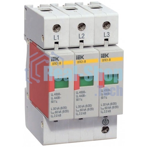Ограничитель перенапряжения ОПС1-B 3P ИЭК MOP20-3-B