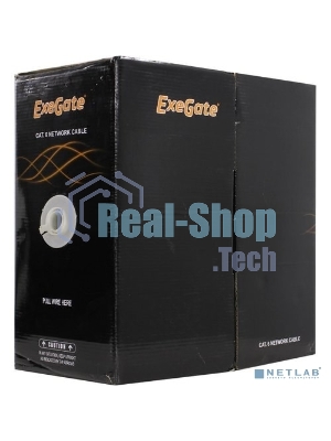 Кабель ExeGate FTP 4 пары кат.6 медь, 23AWG, экран, бухта 305м, серый, PVC
