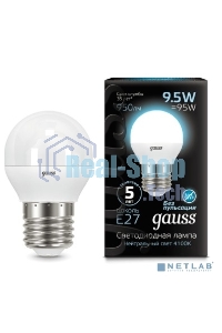 Лампа светодиодная Gauss LED Шар E27 9.5W 950lm 4100K 1/10/50
