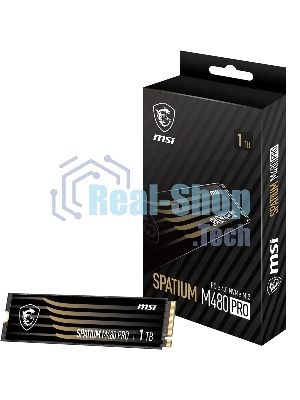 Накопитель SSD MSI SPATIUM M480 PRO, 1000Gb, M.2 2280, PCIe 4.0 x4, NVMe, R/W 7400/6000