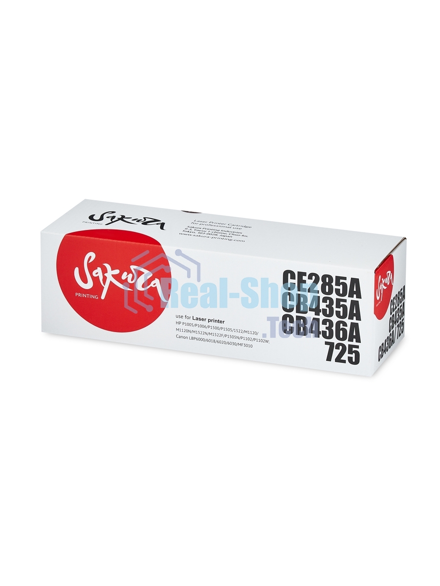 Комплект картриджей Sakura CE285A/CB435A/436A/725 для HP, Canon, черный, 2000+2000 к.(2 картриджа в упаковке)