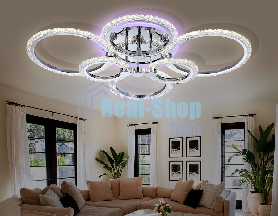 Потолочный светодиодный светильник FA413/4+2 CH хром 132W 840*600*120 (ПДУ РАДИО 2.4G)