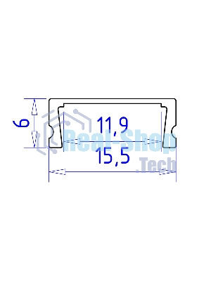 Алюминиевый профиль Ambrella light GP1700BK черный 2000*15.5*6