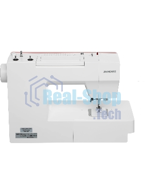 Швейная машина Janome 1522RD белый/красный, электромеханическая, вертикальный качающийся, 25 операций, петля автомат