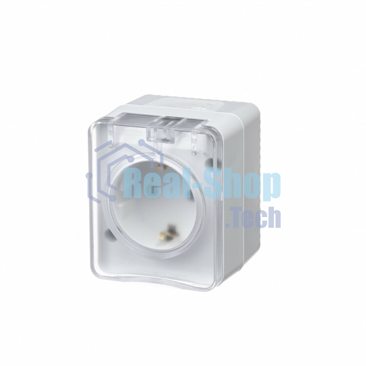 Розетка 1-м ОП AtlasDesign Profi54 16А IP54 250В с заземл. защ. шторки белый SchE ATN540145