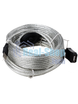 Кабель удлинитель Aopen активный ACU823-15M, USB2.0-repeater AM/AF 15м