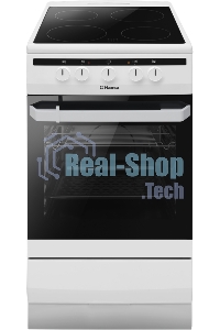 Плита электрическая Hansa FCCW54002 белый, конфорок 4 шт, духовка 68 л, 50 см x 85 см x 60 см