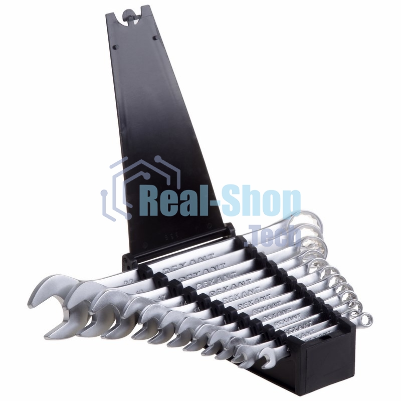 Набор ключей комбинированных Rexant (6-14, 17, 19, 22 мм), 12 шт., CrV, зеркальное хромирование