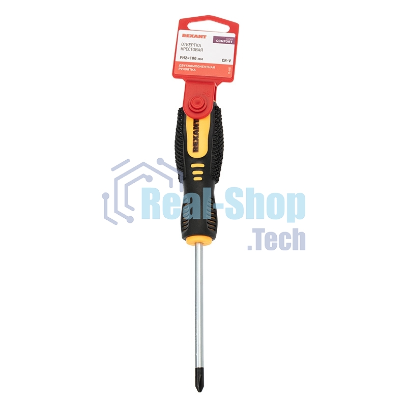 Отвертка крестовая Rexant PH 2х100 мм, двухкомпонентная рукоятка
