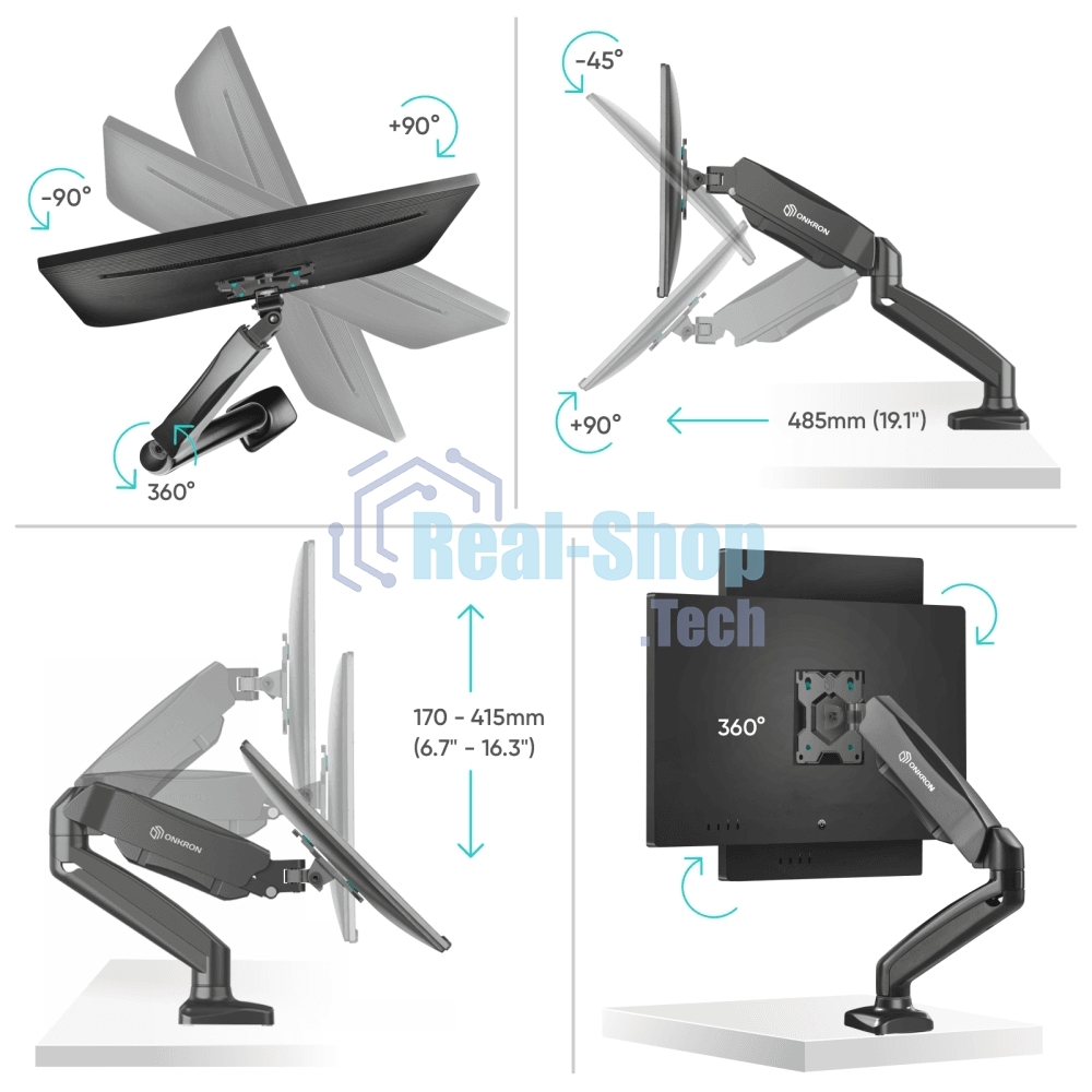 Кронштейн (держатель) ONKRON G80 для монитора 13