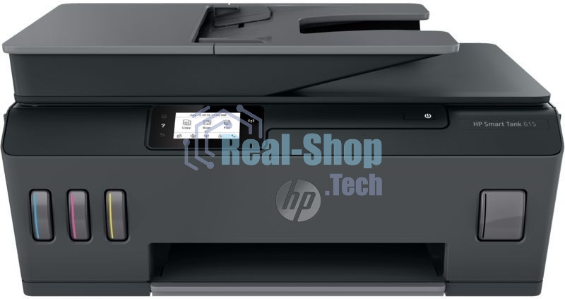 МФУ струйное HP Smart Tank 615 AiO (Y0F71A), A4, цветной, печ. до 22 стр/мин. (ч/б) до 16 стр/мин. (цвет), скан. до 5 стр/мин. (ч/б) 3 стр/мин. (цвет), 1200 x 1200 dpi (ч/б печать, скан.) 1200 x 4800 dpi (печать цвет), USB, Wi-Fi, BlueTooth, Air Print, Mopria