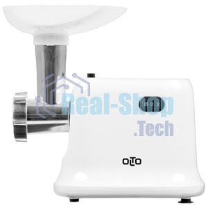 Мясорубка электрическая OLTO HM-080 белый, 1800 Вт, 1.5 кг/мин, реверс, защита от перегрузки, насадки - 4