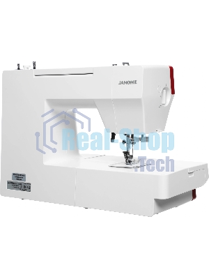 Швейная машина Janome 1522RD белый/красный, электромеханическая, вертикальный качающийся, 25 операций, петля автомат