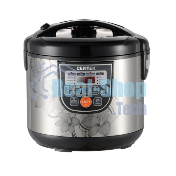 Мультиварка Centek CT-1498 Ceramic (черный, сталь) 700Вт, 5.0л, КЕРАМИЧЕСКОЕ ПОКРЫТИЕ ЧАШИ, 10 пр-м.
