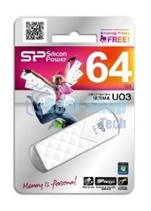 Флешка USB Silicon Power USB 64Gb Ultima U03 SP064Gb,UF2U03V1W USB 2.0, белый
