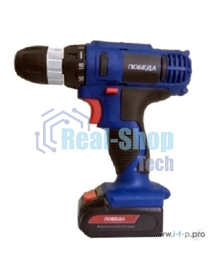 Дрель-шуруповерт Победа ДА-12/2 Ли, 12 В, 2 Ач, 36 Нм,  щеточный