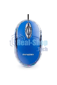 Мышь проводная Гарнизон GM-100B синий, 1000 dpi, USB, кнопки - 3