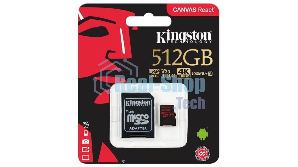 Флеш карта 512Gb uSD React 100/80 V30 A1