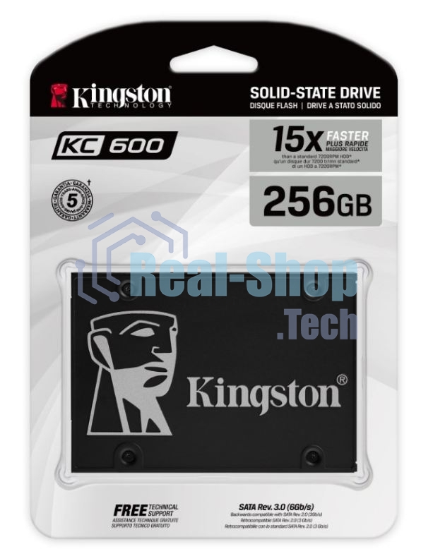 Накопитель SSD Kingston KC600, 256Gb, SATA III, 2.5