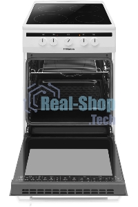 Плита электрическая Hansa FCCW54002 белый, конфорок 4 шт, духовка 68 л, 50 см x 85 см x 60 см