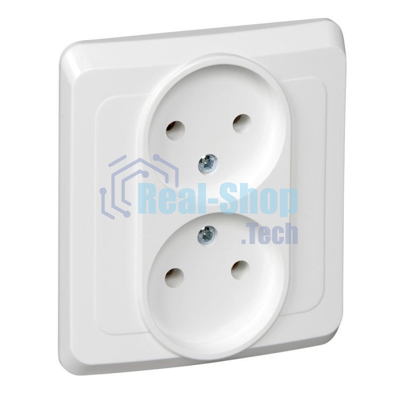 Розетка 2-м СП Этюд 16А IP20 без заземл. бел. SchE PC16-005B