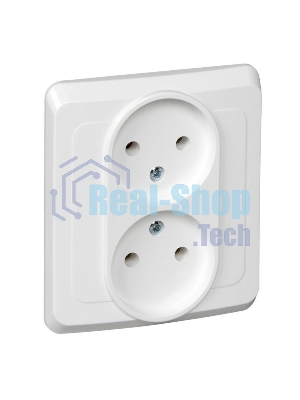 Розетка 2-м СП Этюд 16А IP20 без заземл. бел. SchE PC16-005B
