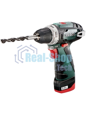 Дрель-шуруповерт Metabo PowerMaxx BS 600080500, 12 В, 2 Ач, 34 Нм, щеточный