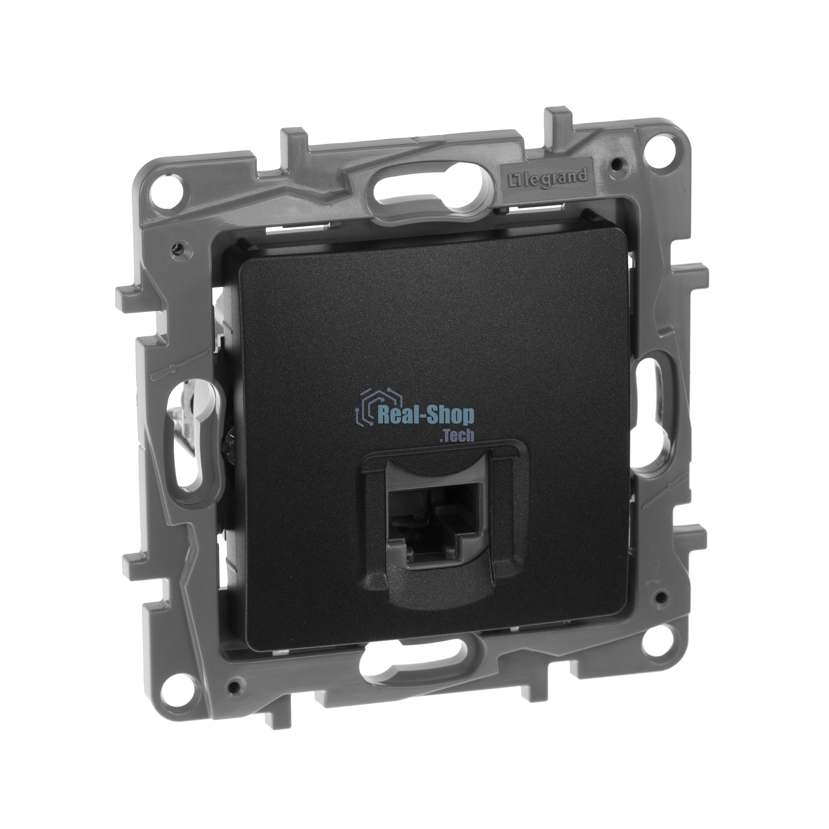 Информационная розетка RJ 45, категория 5e, UTP, Etika, антрацит