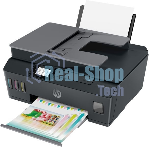 МФУ струйное HP Smart Tank 615 AiO (Y0F71A), A4, цветной, печ. до 22 стр/мин. (ч/б) до 16 стр/мин. (цвет), скан. до 5 стр/мин. (ч/б) 3 стр/мин. (цвет), 1200 x 1200 dpi (ч/б печать, скан.) 1200 x 4800 dpi (печать цвет), USB, Wi-Fi, BlueTooth, Air Print, Mopria