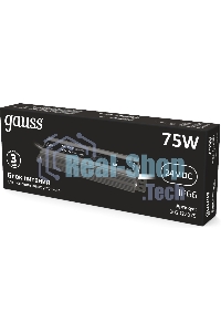 Блок питания Gauss 202022075 пониж. для лен.светод. черный