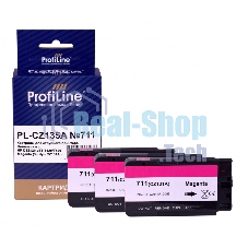 Картридж ProfiLine PL-CZ135A №711 для принтеров HP DESIGNJET T120/T520 Magenta (3 шт/уп CZ131A)
