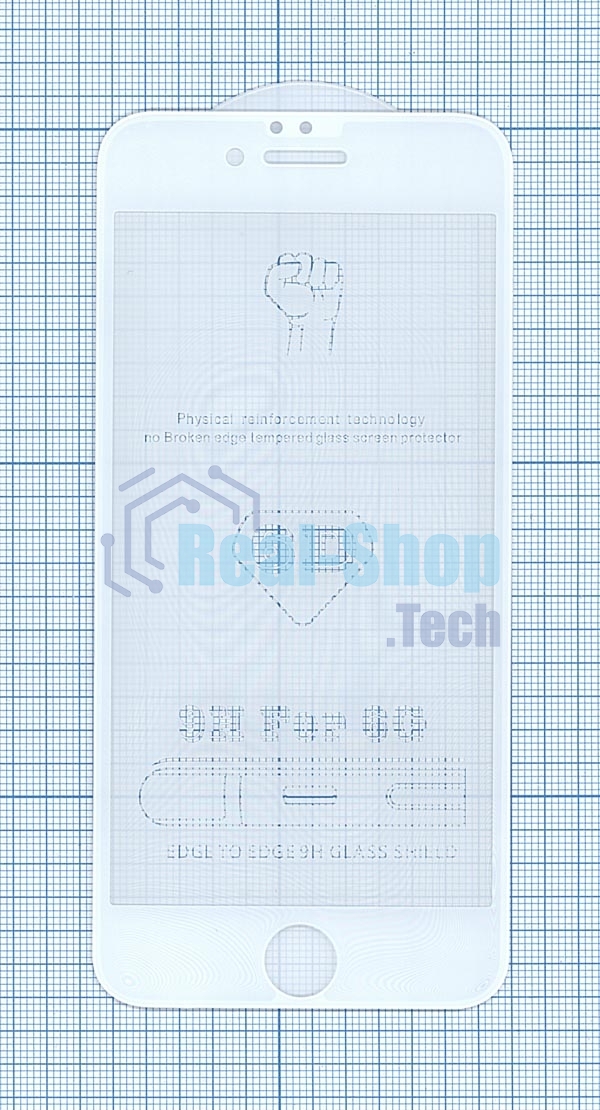 Защитное стекло 6D для Apple iPhone 6/6S белый