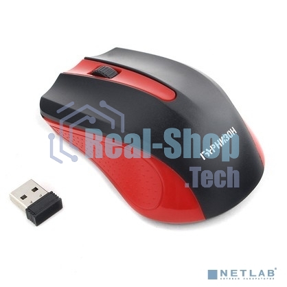 Мышь беспроводная Гарнизон GMW-430R красный, 1200 dpi, радиоканал, USB, кнопки - 3