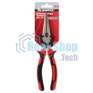 Длинногубцы Matrix NICKEL 17168 200 мм, прямые никелированные, двухкомпонентные рукоятки