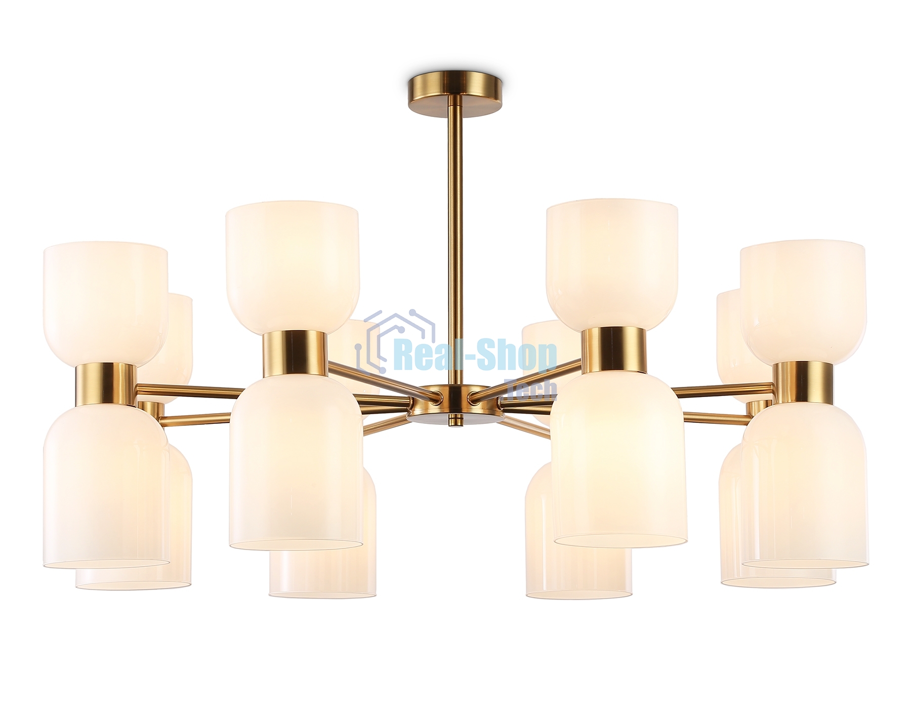 Люстра Ambrella light LH56095/16 BS/FR латунь/белый матовый E14*16 max 40W D860*510