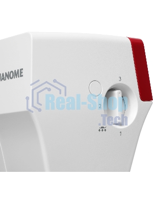 Швейная машина Janome 1522RD белый/красный, электромеханическая, вертикальный качающийся, 25 операций, петля автомат