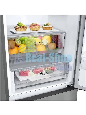 Холодильник LG GC-B459ANMW серебристый двухкамерный 234/110л морозилка снизу, No Frost