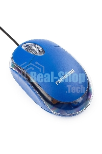Мышь проводная Гарнизон GM-100B синий, 1000 dpi, USB, кнопки - 3