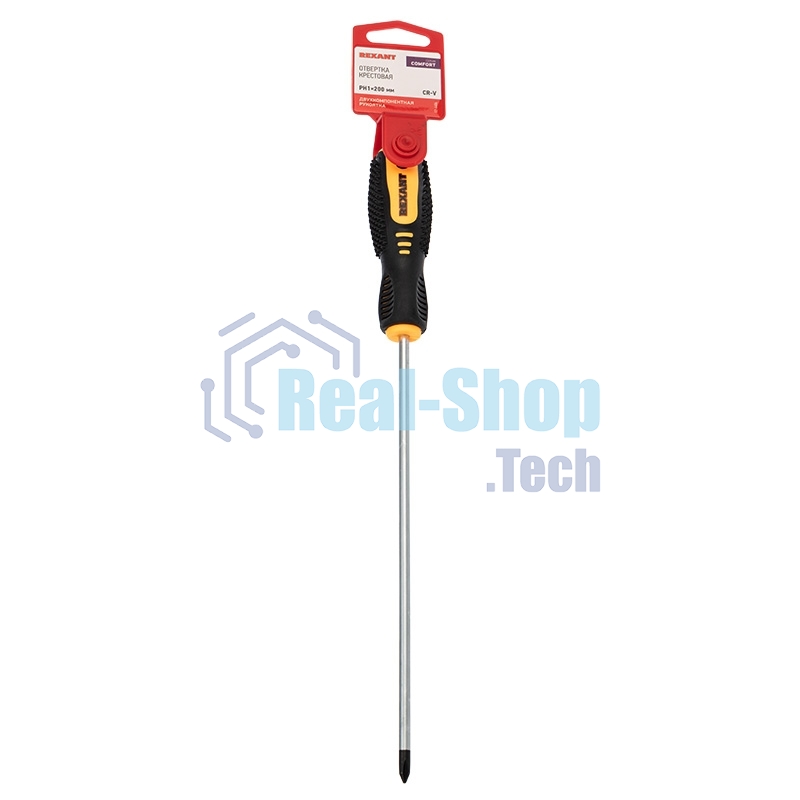 Отвертка крестовая Rexant PH 1х200 мм, двухкомпонентная рукоятка