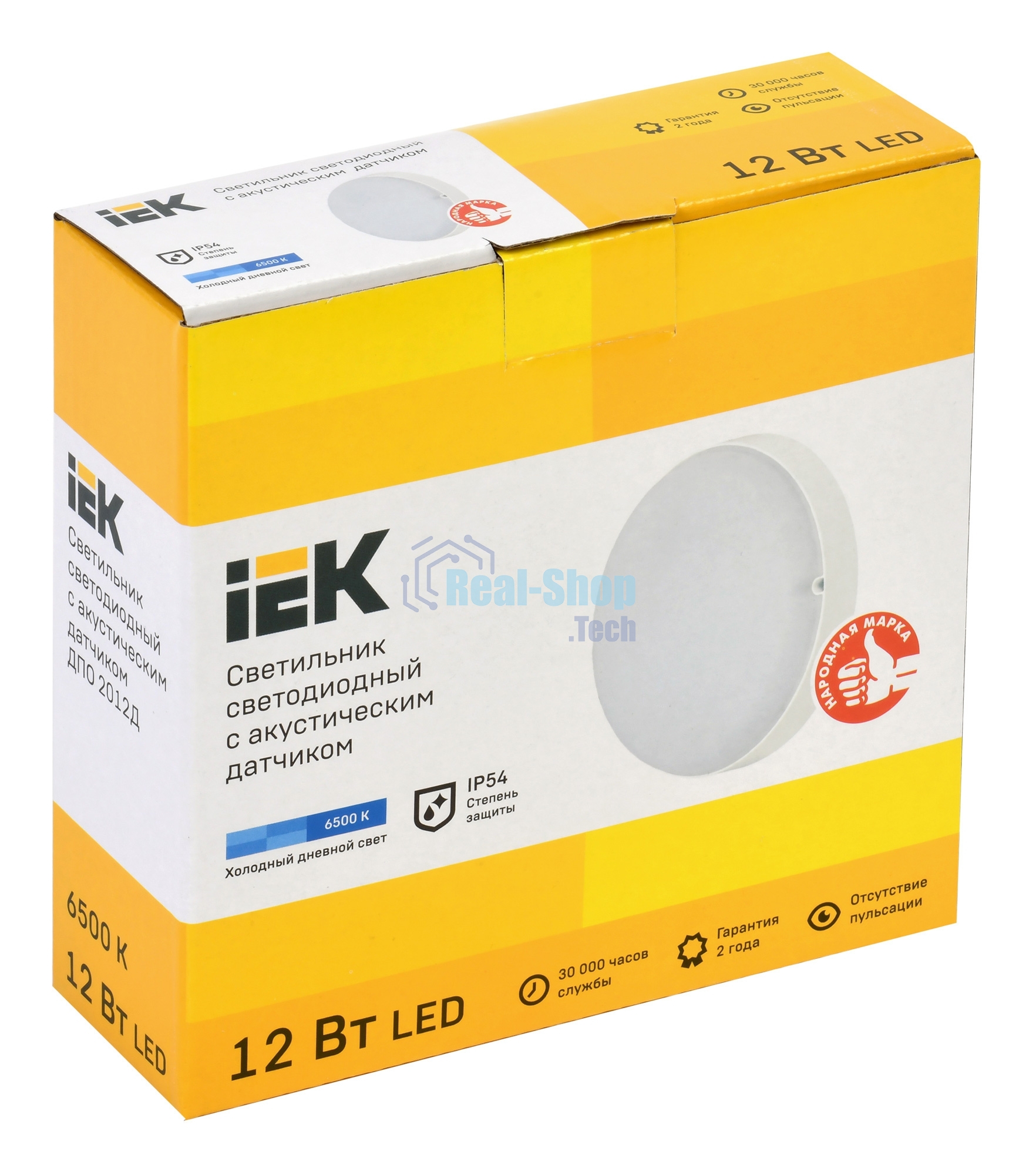 Светильник IEK LED ДПО 2012Д 12Вт IP54 6500К круг белый с АД