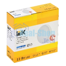 Светильник IEK LED ДПО 2012Д 12Вт IP54 6500К круг белый с АД