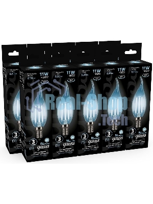 Лампа светодиодная Gauss Filament Свеча на ветру 11W 830lm 4100К Е14 LED